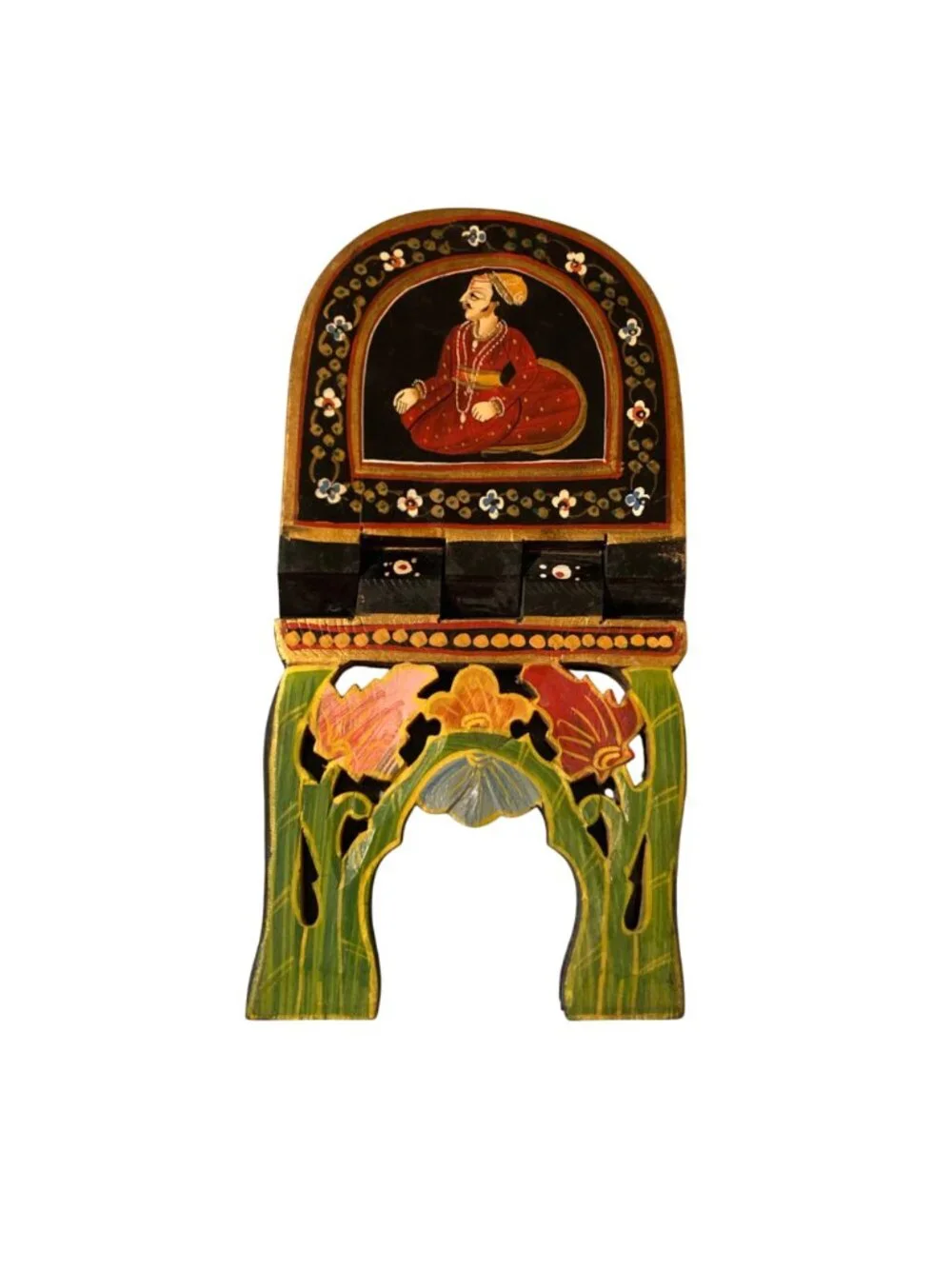 Hand Painted Vintage Mughal Book Or Bible Stand